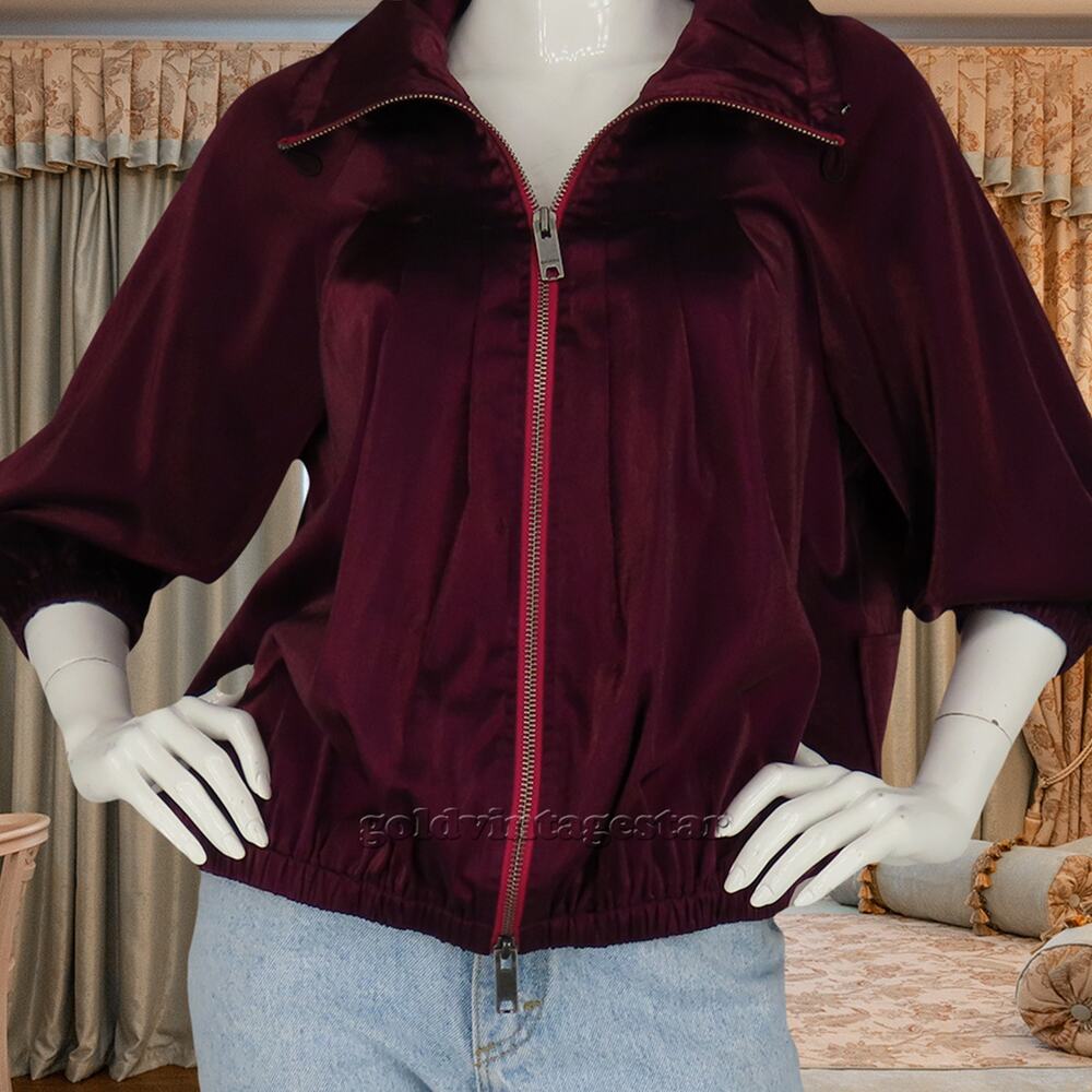 DKNYC Purple Zip Bomber Jacket Y2K Vintage Luxe